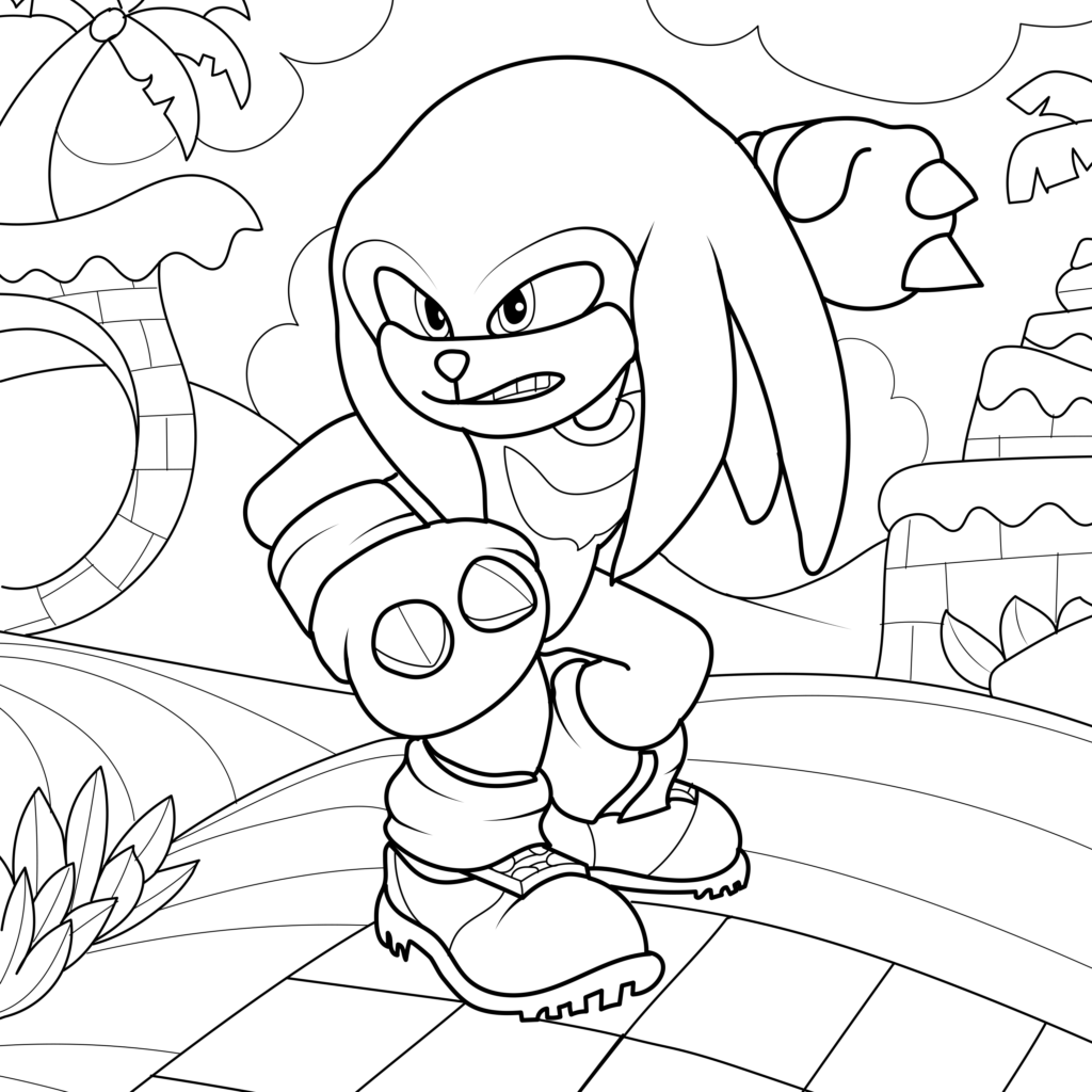 free printable sonic coloring page