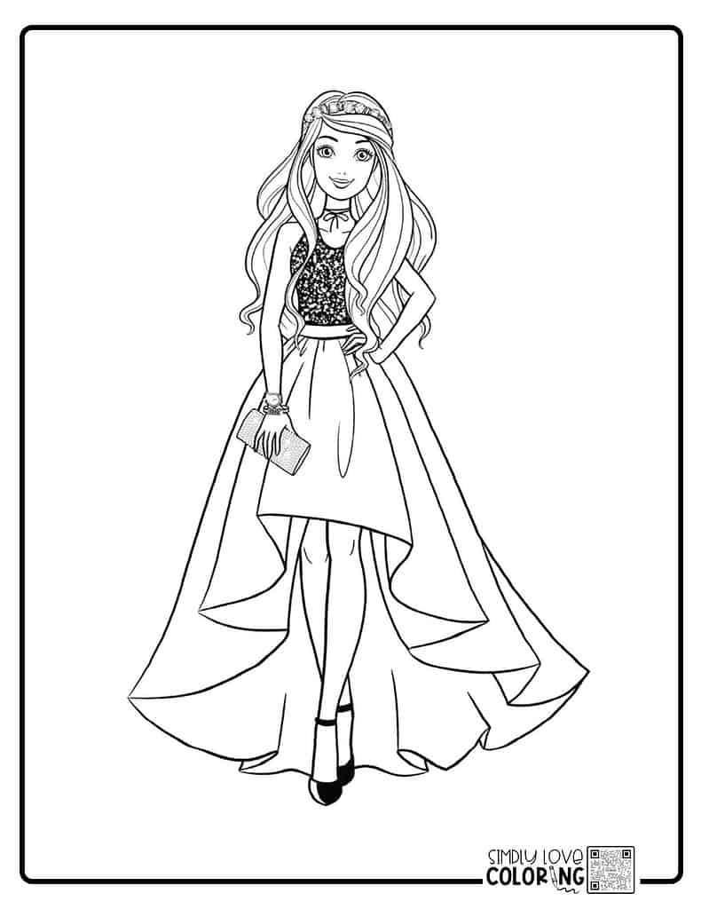 124 Barbie Coloring Pages Free PDF Printables Simply Love Coloring