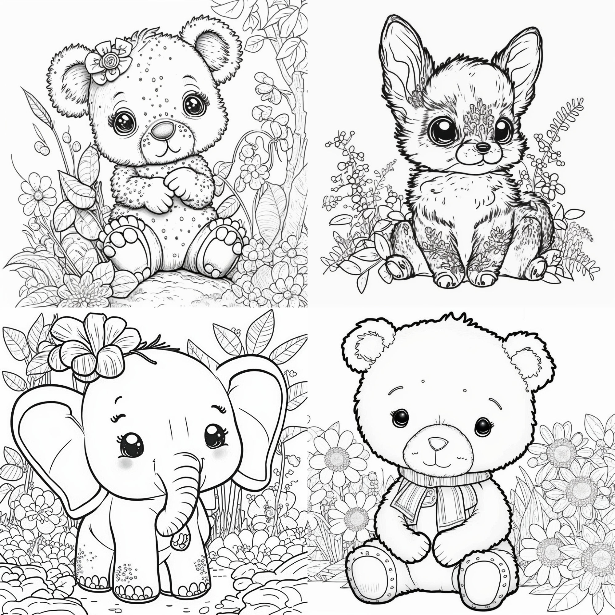 130 Baby Animal Coloring Pages Printable Coloring Book Cute Coloring Pages For Kids Printable Digital Coloring Digital Download Etsy