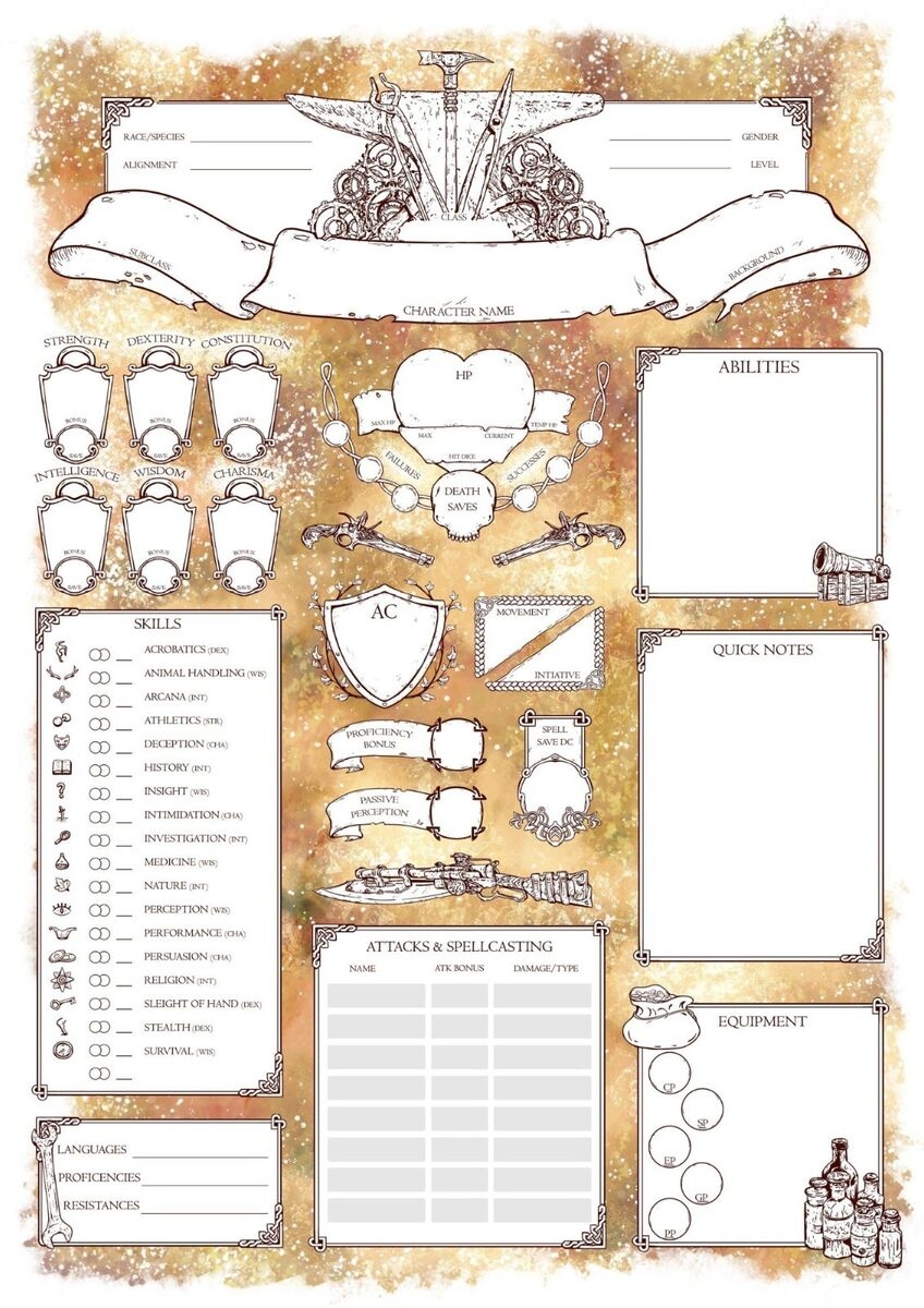 printable dnd 5e character sheet