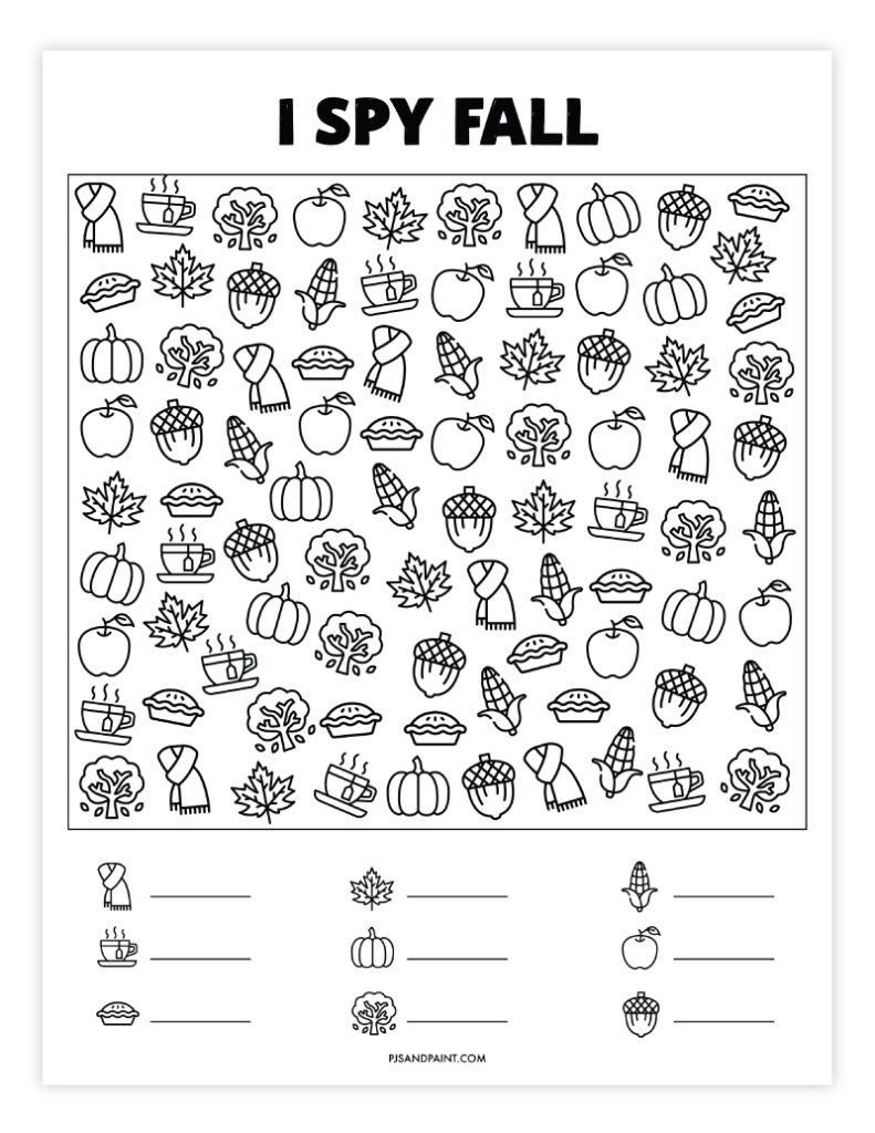 15 Free Printable Fall Games And Activities Pjs And Paint