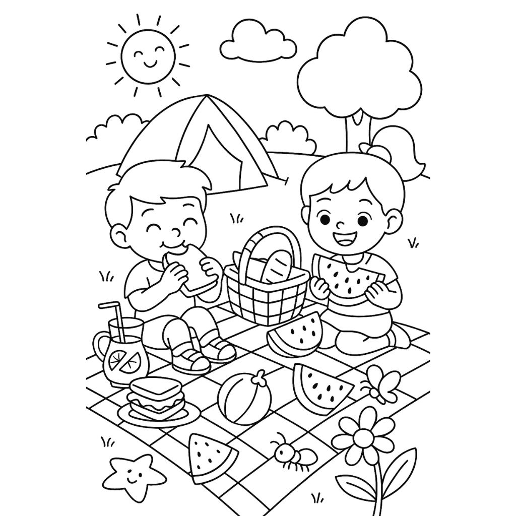 summer coloring printables