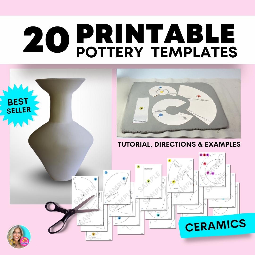 20 Printable Pottery Templates Forms Guide Tutorial And Examples Of Ceramics Etsy Israel
