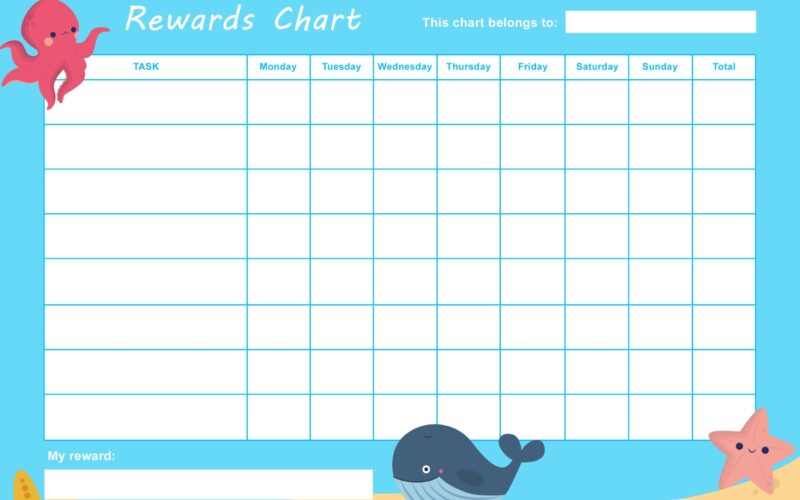 22 Printable Reward Charts For Kids PDF Excel Word