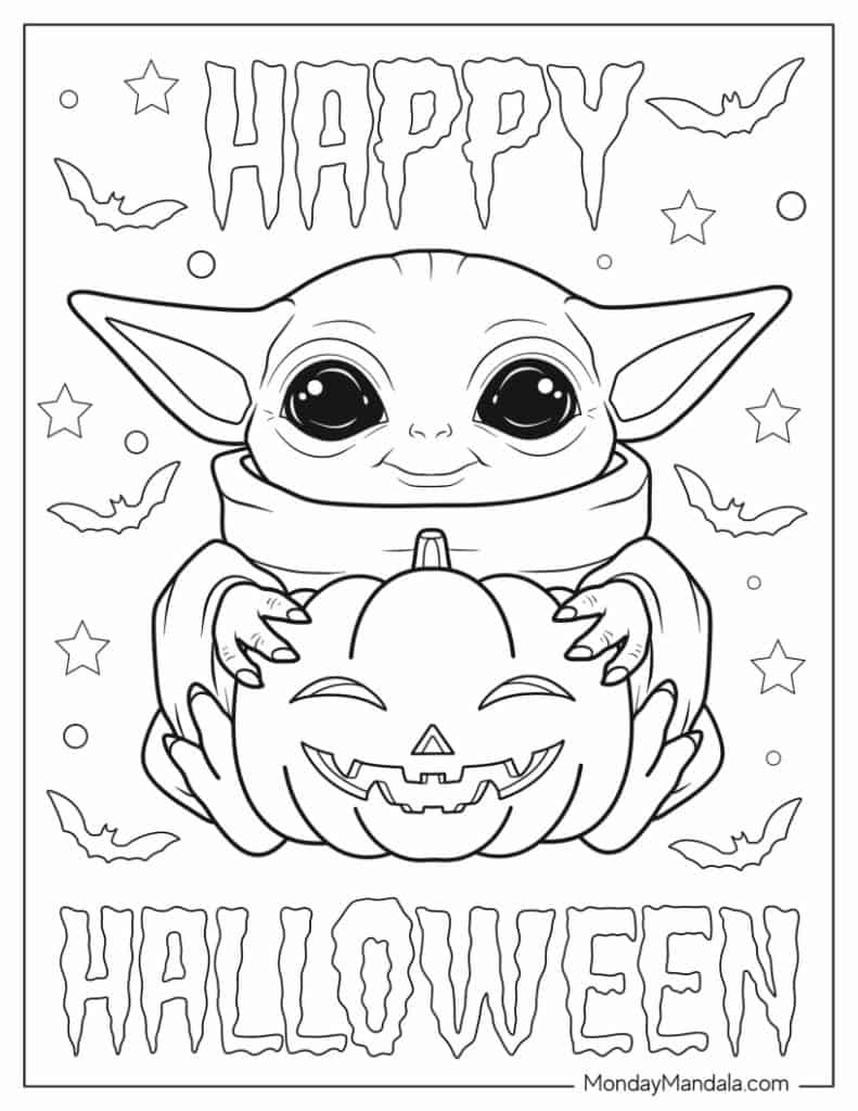 24 Baby Yoda Coloring Pages Free PDF Printables 