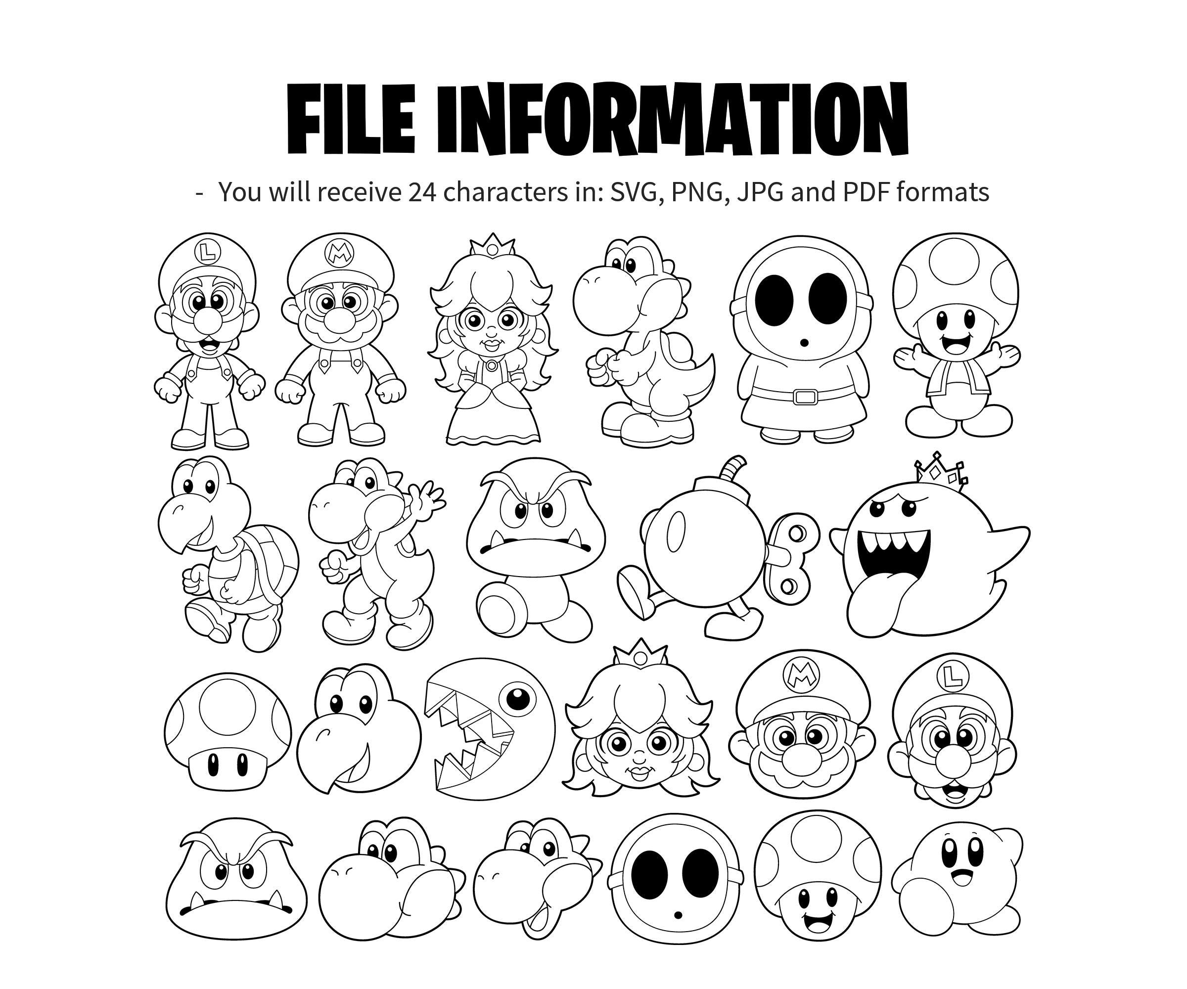 printable mario characters coloring pages