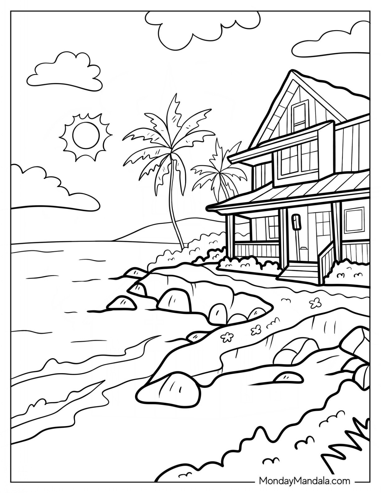 printable beach coloring pages