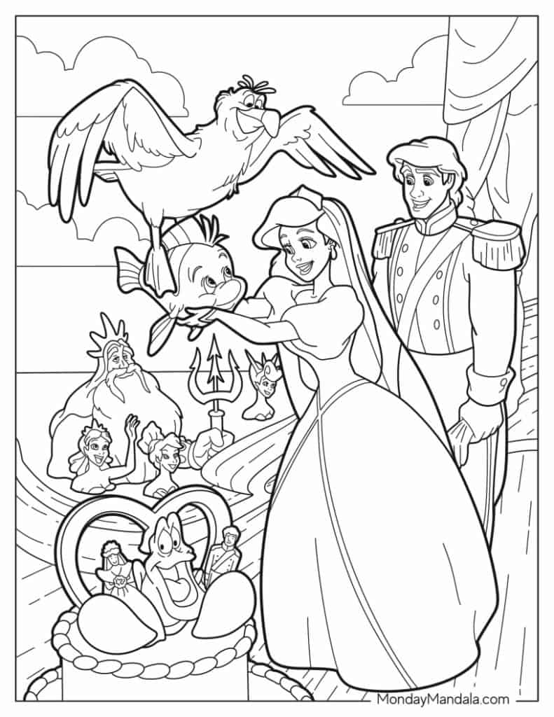 ariel printable coloring pages