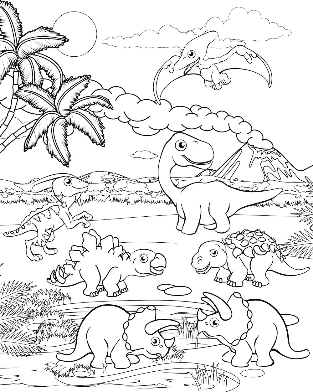 dinosaur color printables