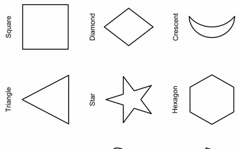 2D Shapes To Print Shape Templates Colour In Kids Arts And Crafts Jpg A4 Template Download Etsy