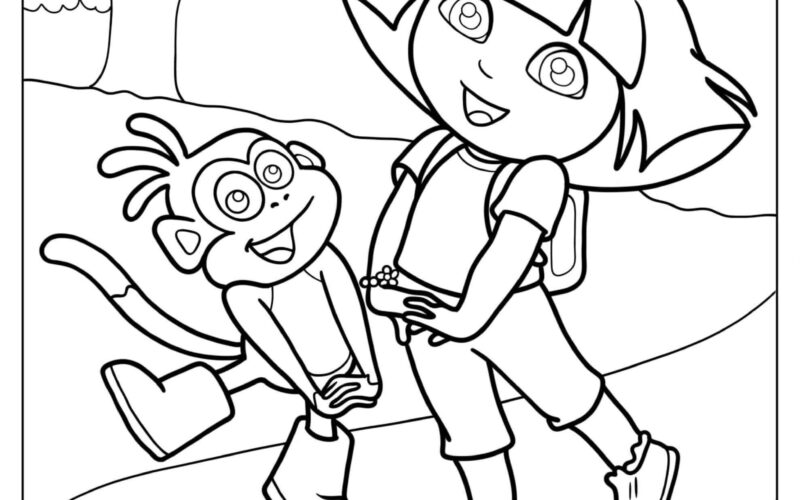 30 Dora Coloring Pages PDF Printable Explorer Coloring Book For Kids Digital Download Dora The Explorer Activity Pages Etsy