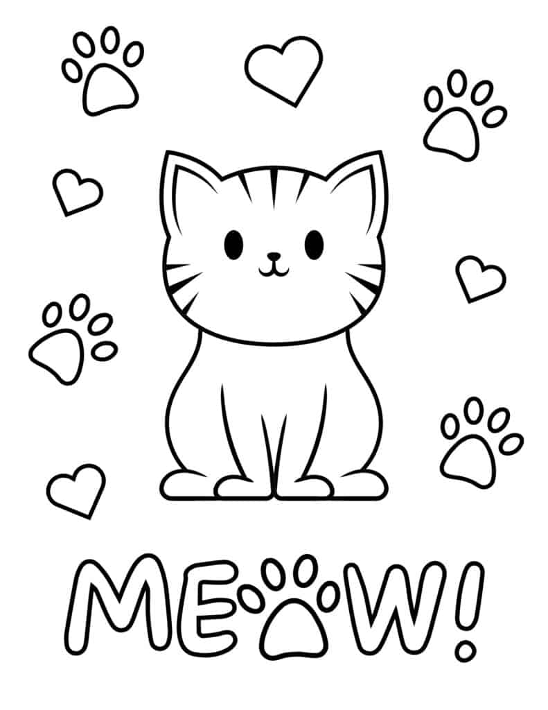 printable kitty coloring pages