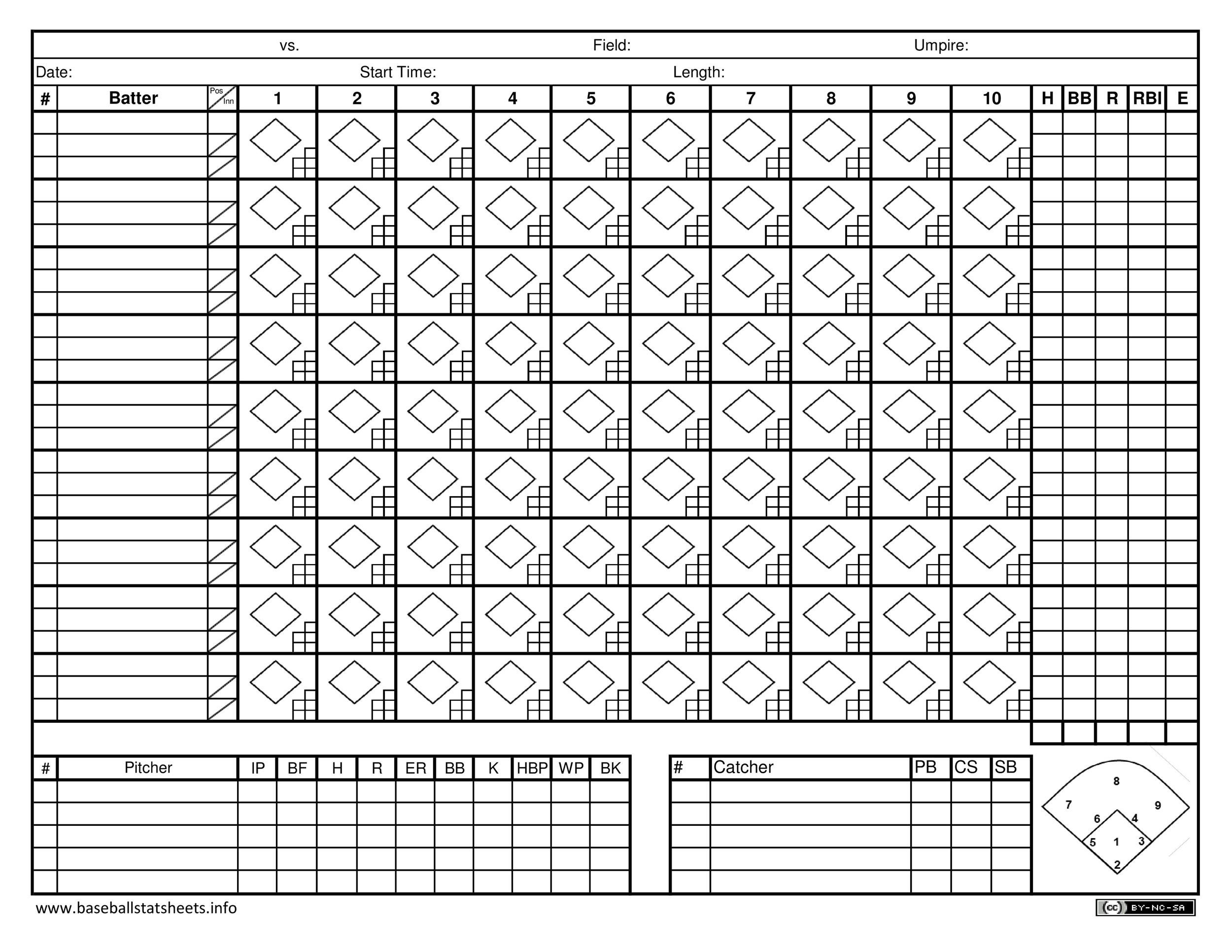 baseball score sheet printable