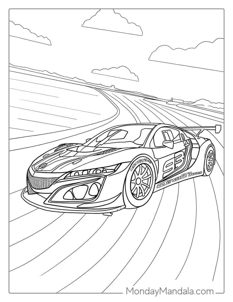 printable race car coloring sheets