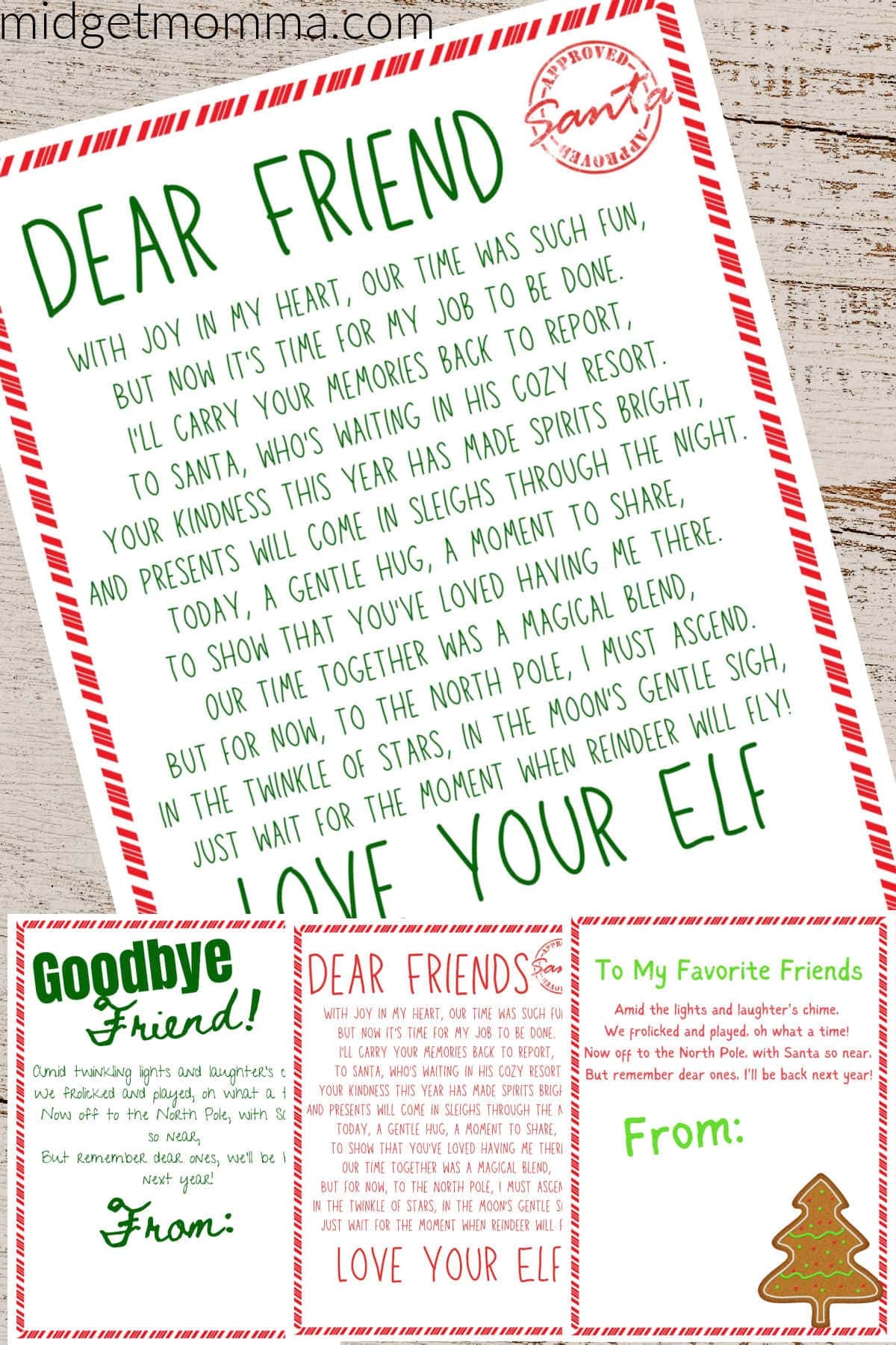 elf goodbye letter printable