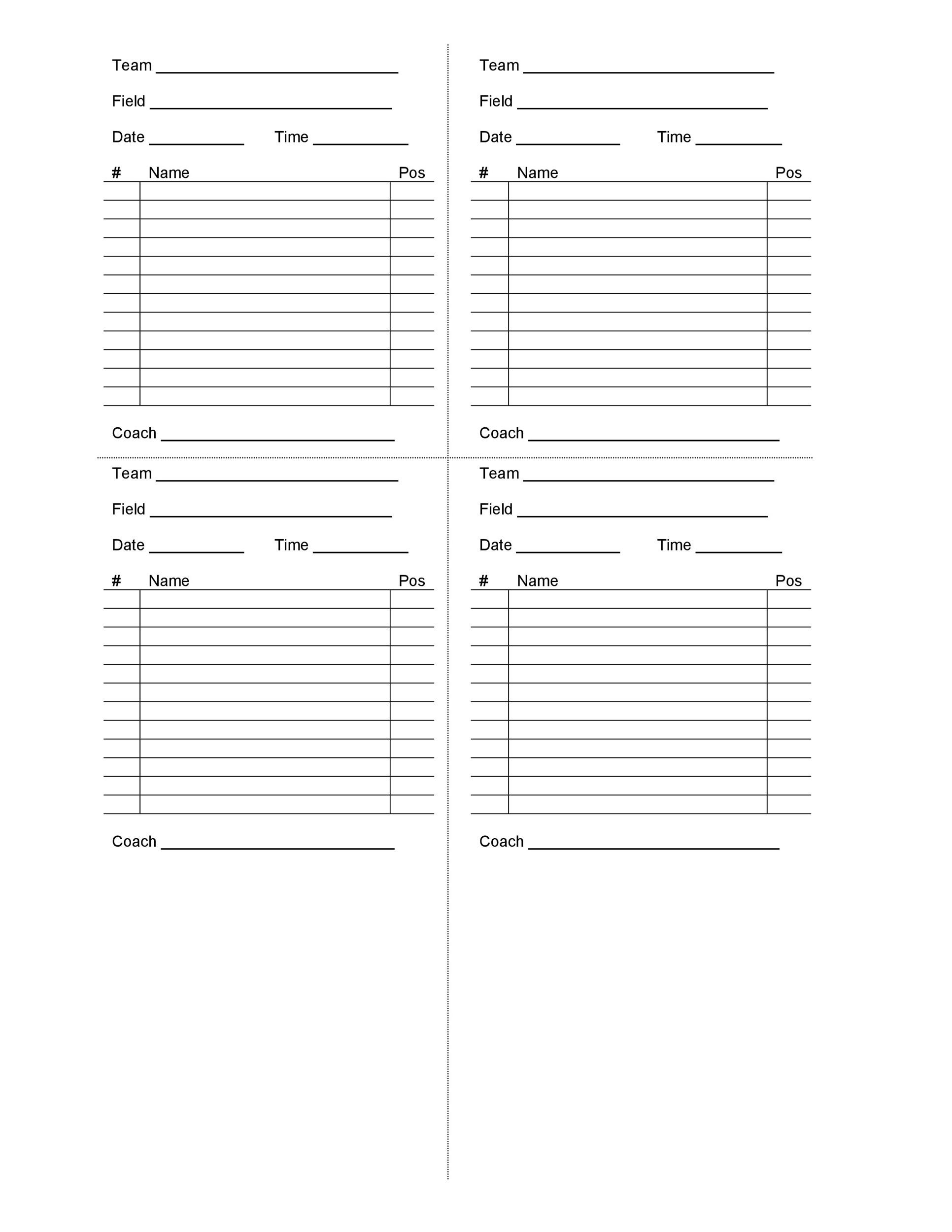 33 Printable Baseball Lineup Templates Free Download TemplateLab