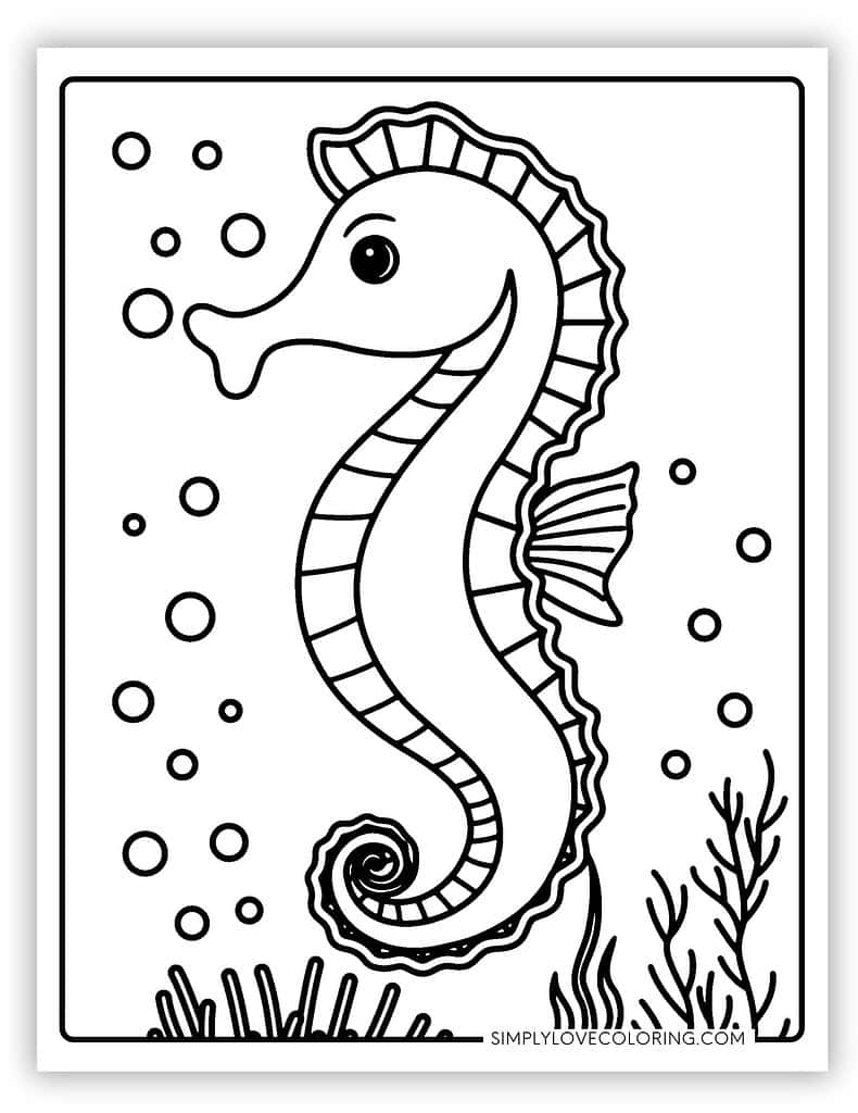 35 Seahorse Coloring Pages Free PDF Printables Simply Love Coloring