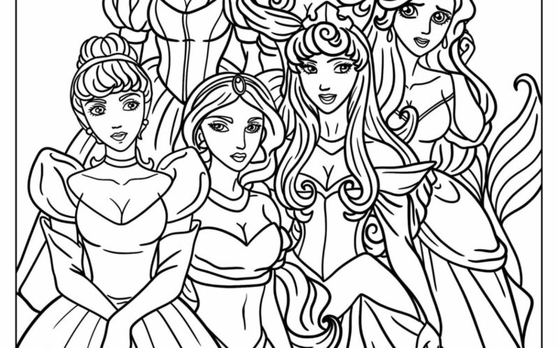 36 Disney Princess Coloring Pages Free PDF Printables