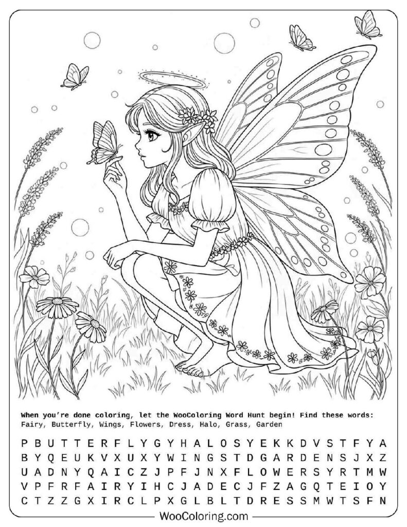 fairy printables coloring pages