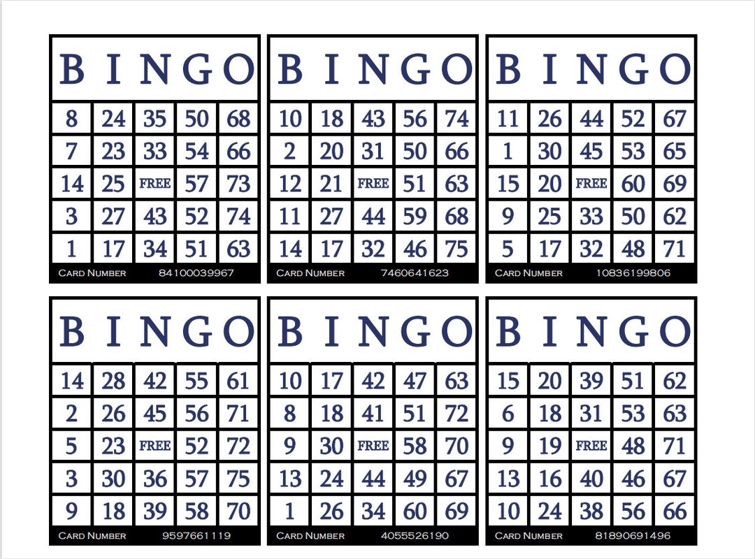 bingo template printable