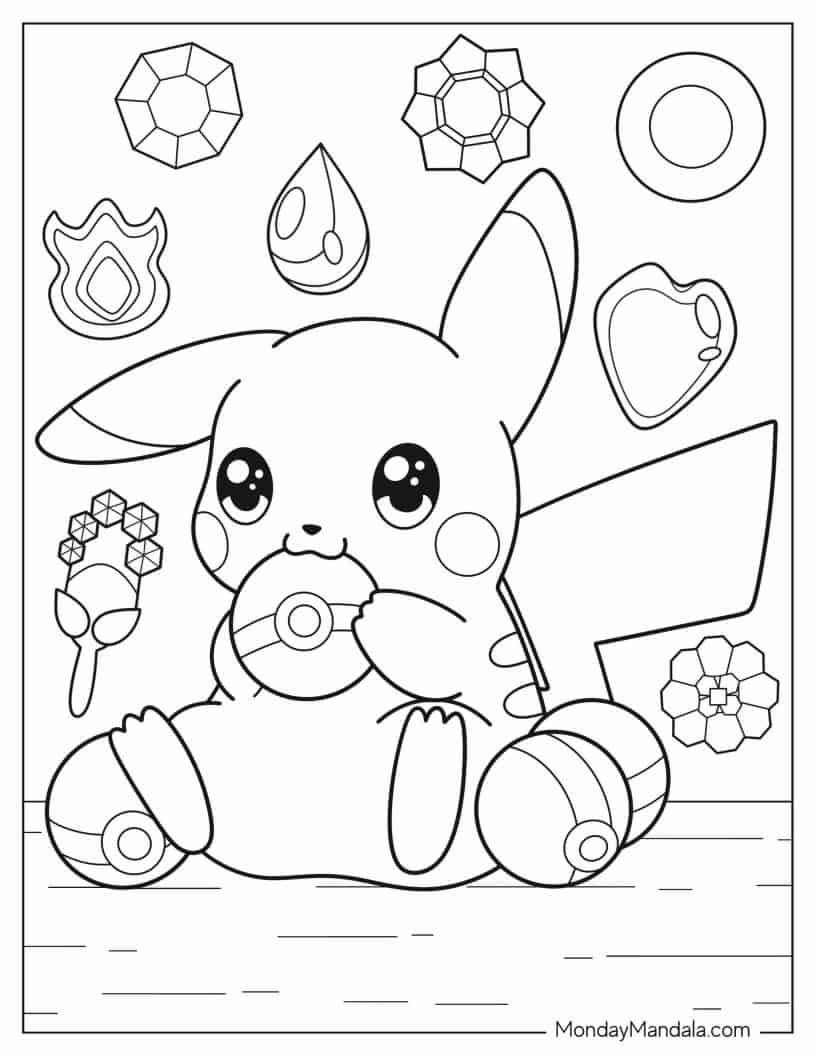 pikachu coloring printable