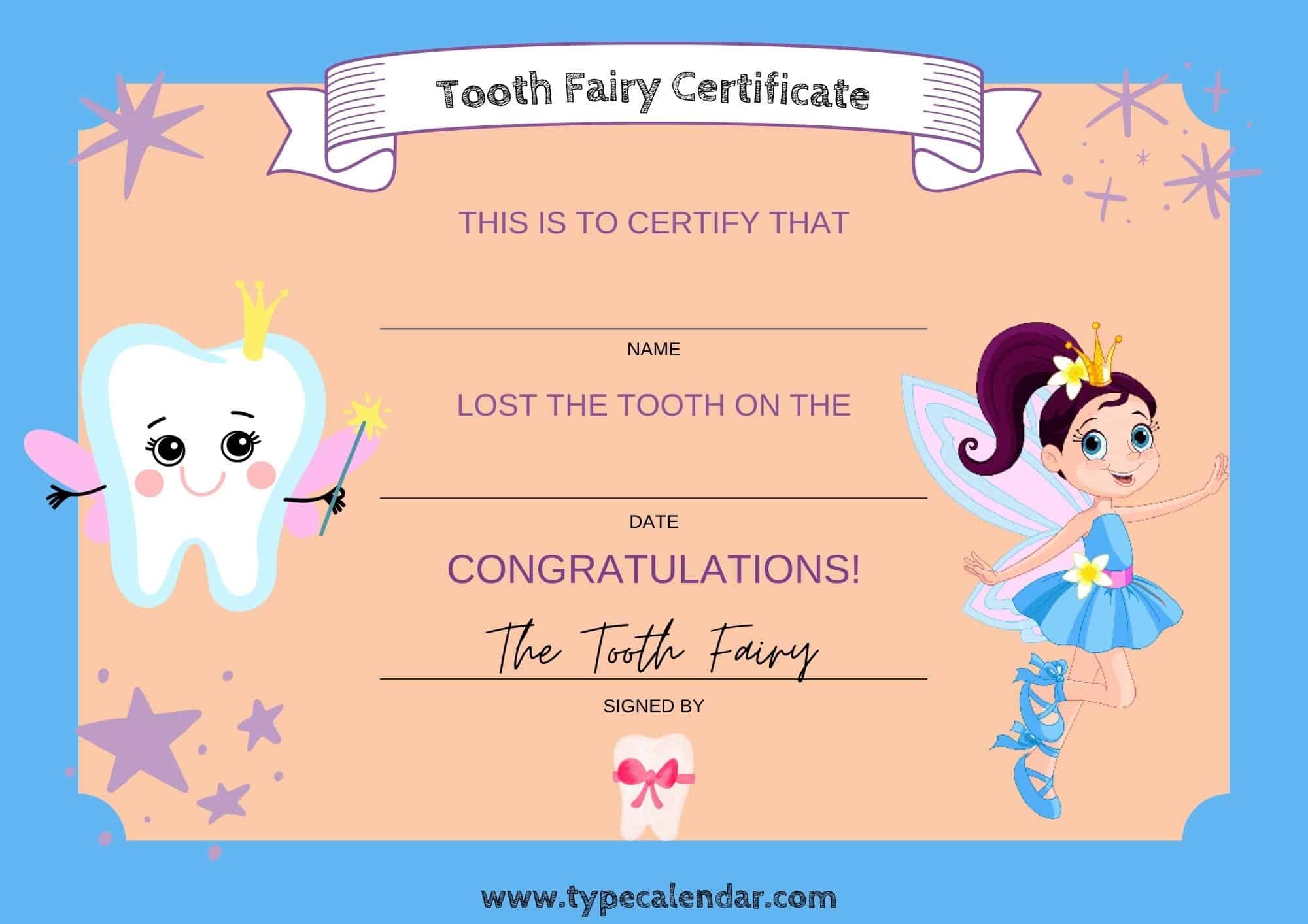 free tooth fairy letter printable