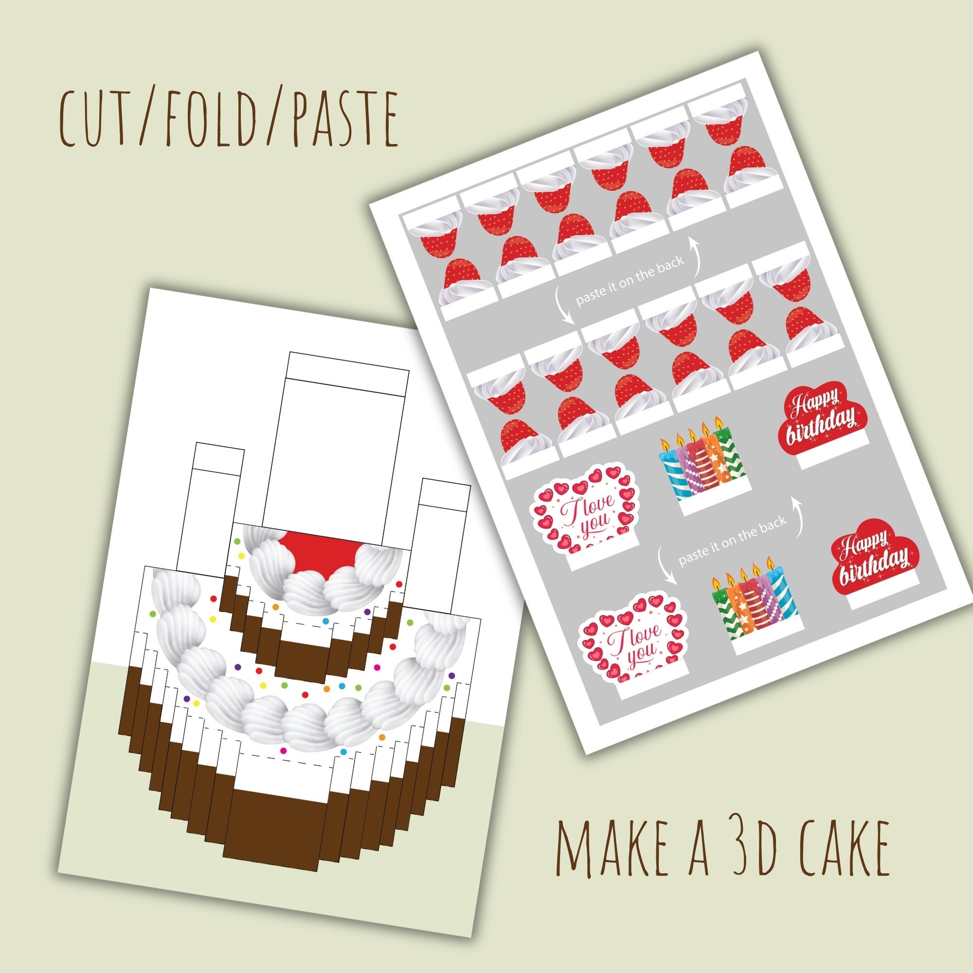 birthday cake template printable