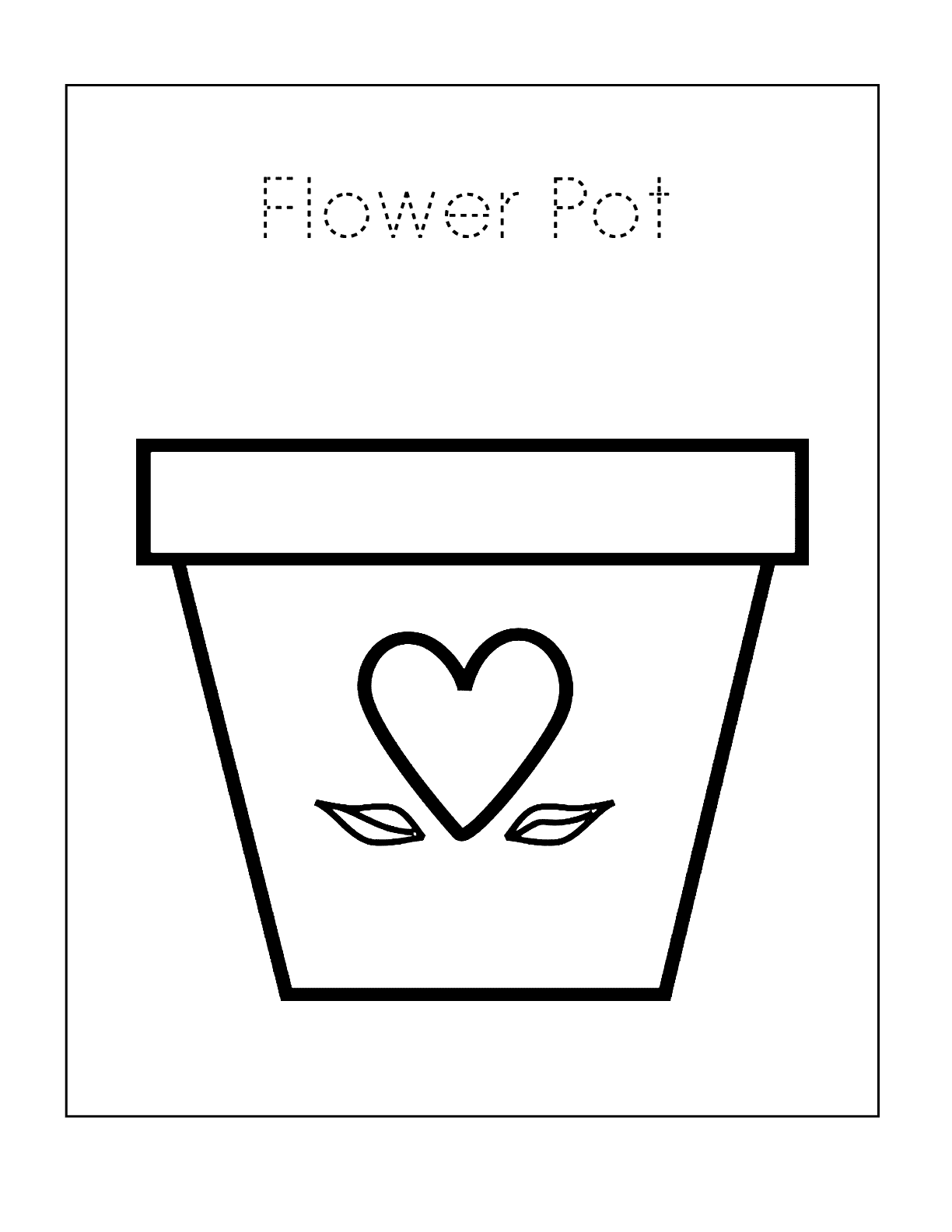 3D Printed Plant Easy Flower Pot Coloring Page Free PDF PNG Printable Flower Pot Printable Flower Pot Printable Template