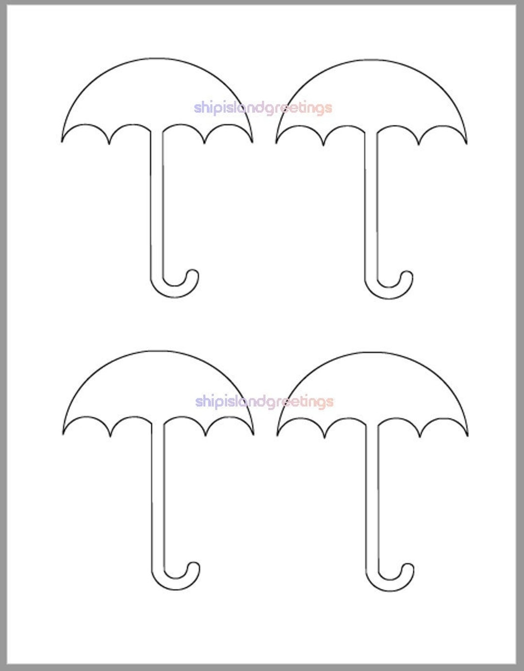 printable umbrella template