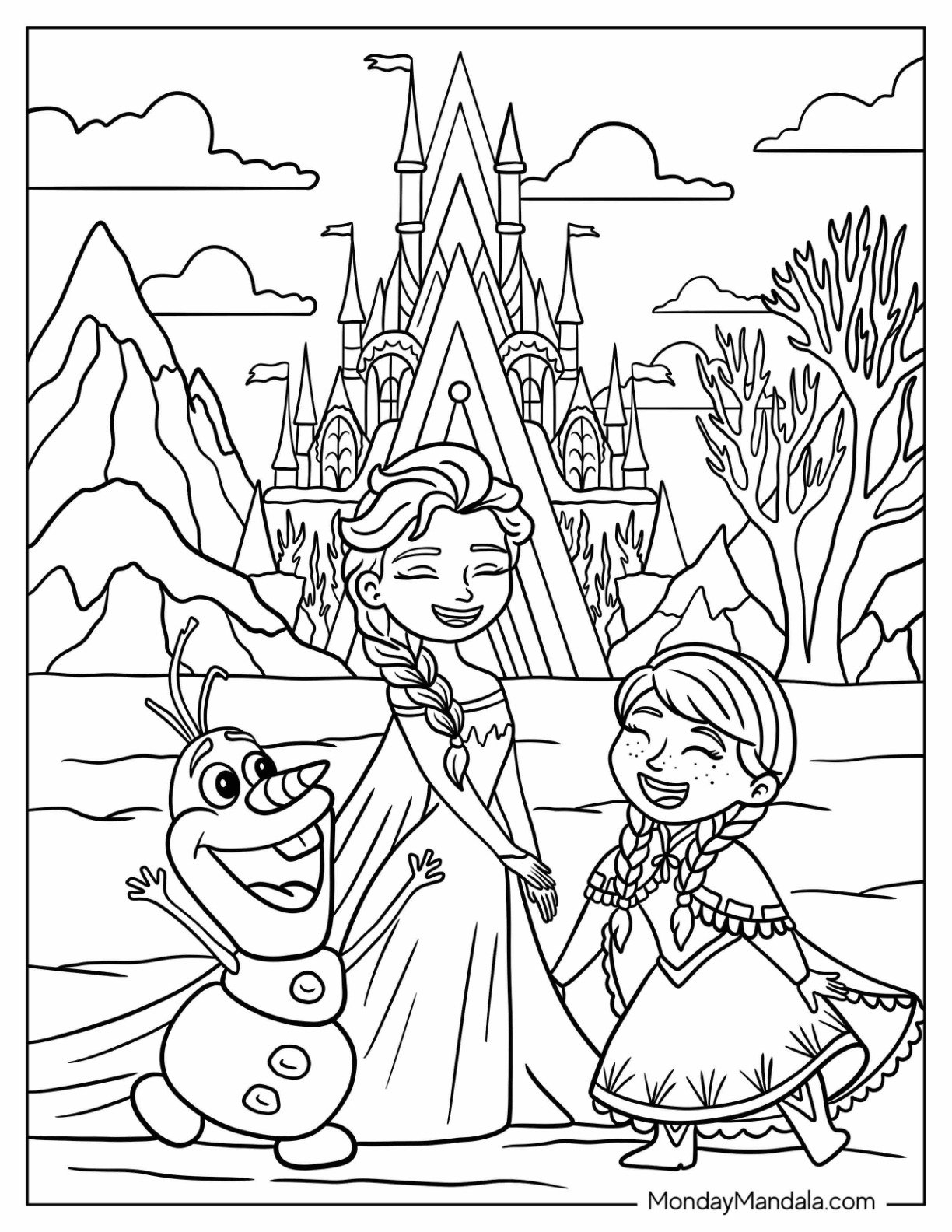 elsa printable coloring sheets