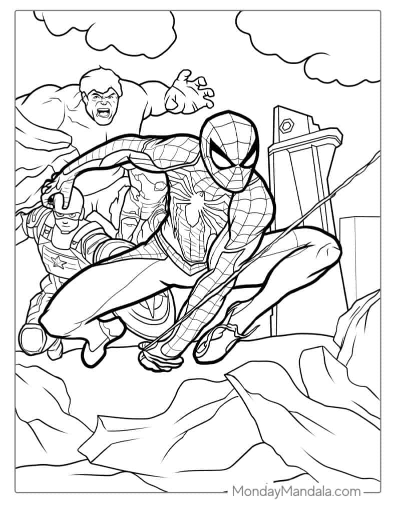 free printable spiderman coloring sheets