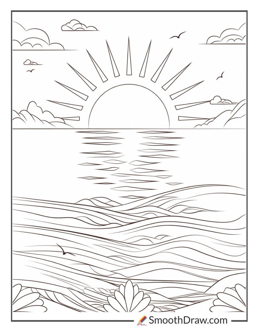 printable beach pictures to color