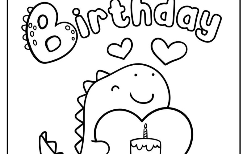 46 Happy Birthday Coloring Pages Free PDF Printables