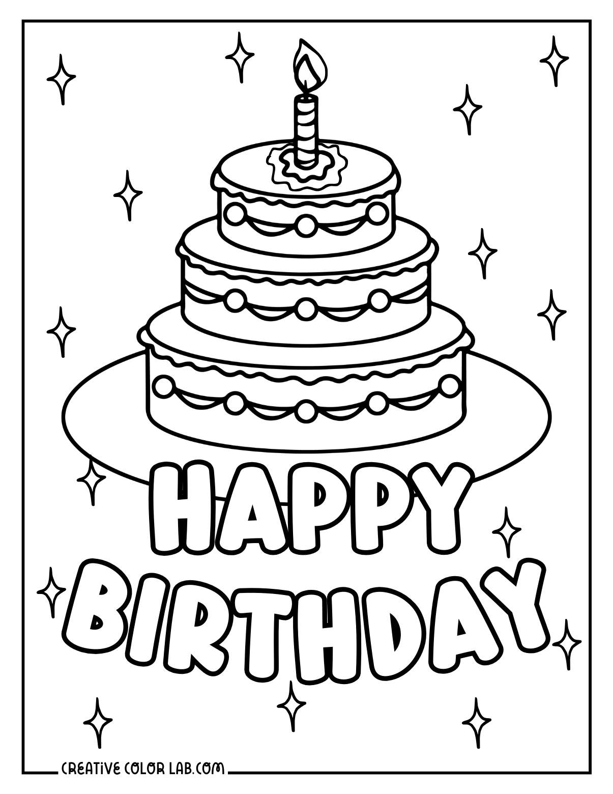 printable happy birthday coloring sheets