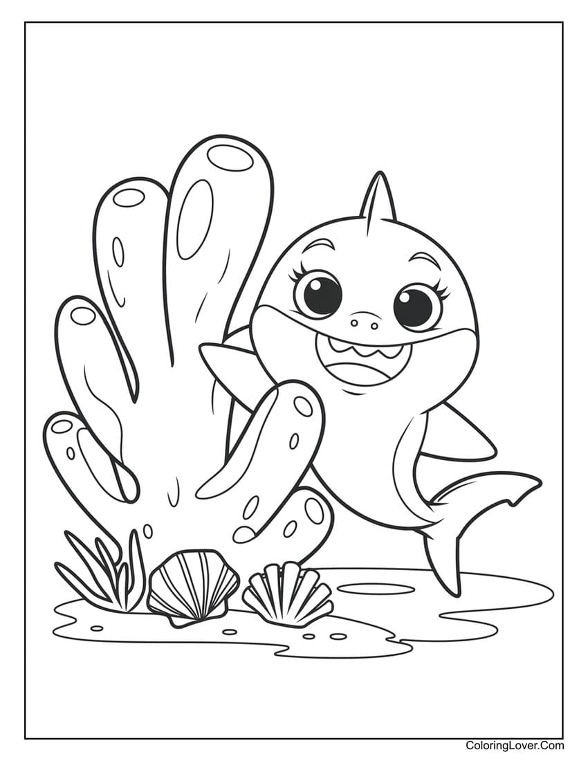 shark color pages printable