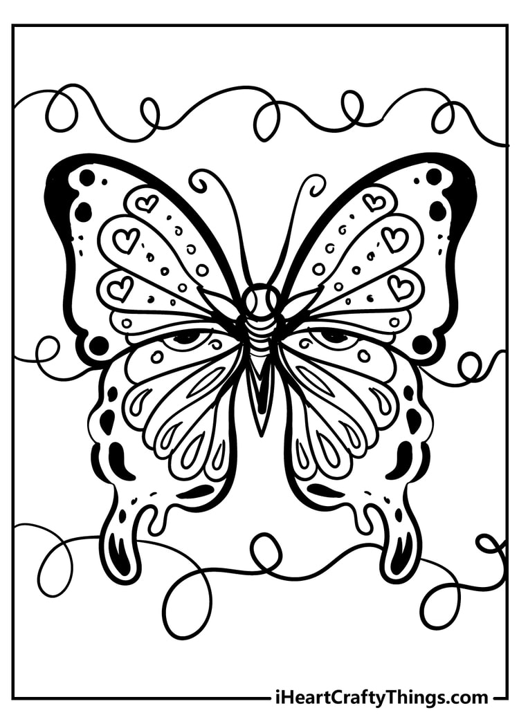 free butterfly printable coloring pages