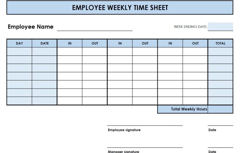 5 Printable PDF Weekly Timesheet Templates Printable Timesheet Time Card Time Tracker Work Log Timekeeping Sheet Etsy