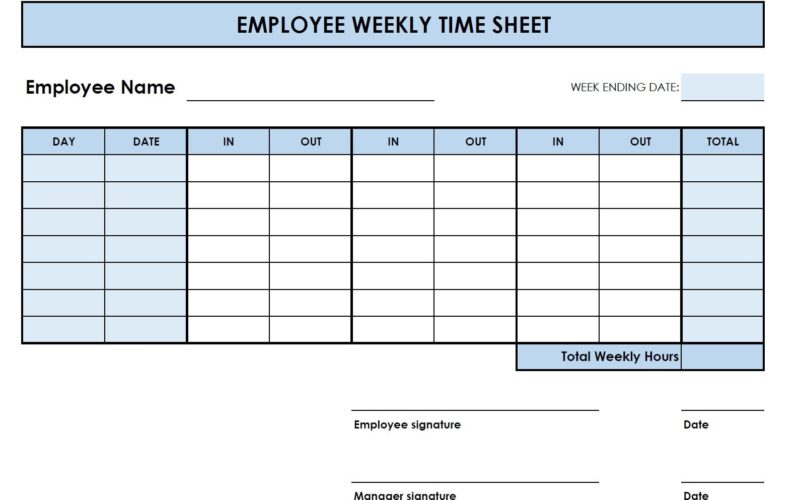 5 Printable PDF Weekly Timesheet Templates Printable Timesheet Time Card Time Tracker Work Log Timekeeping Sheet Etsy