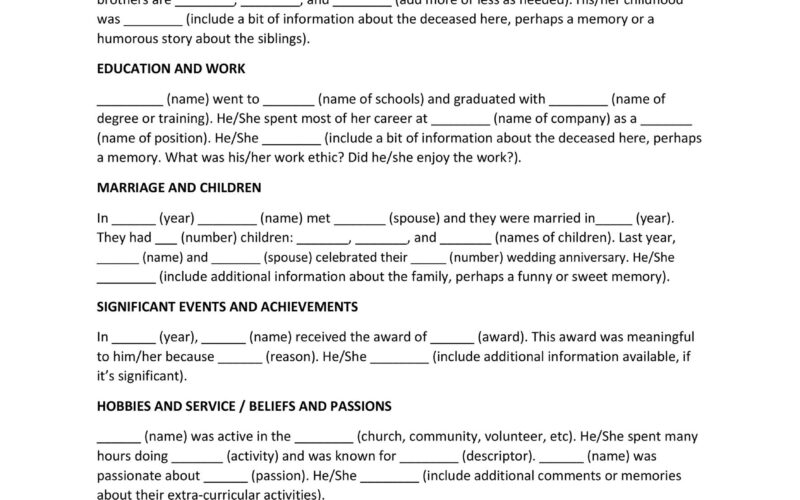 50 Best Eulogy Templates For Relatives Or Friends TemplateLab