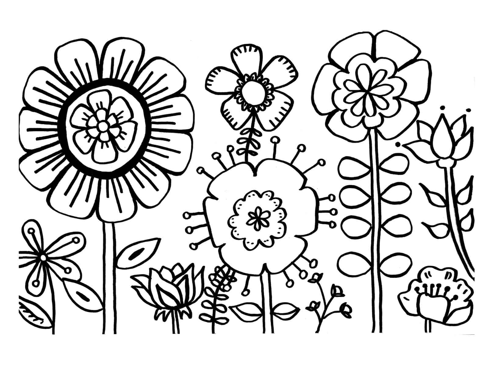 flower coloring sheets printable free
