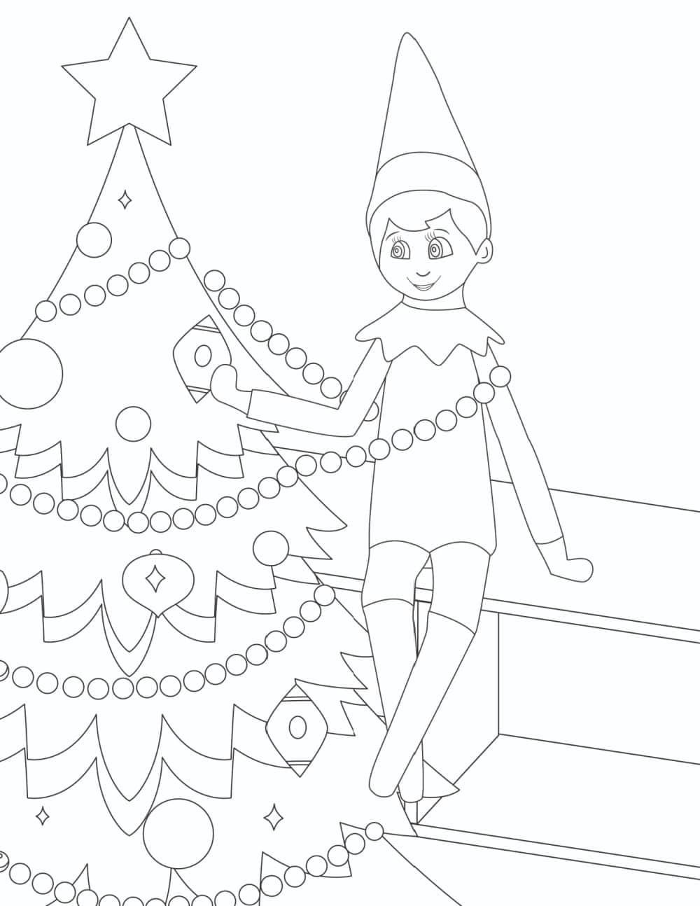 elf coloring sheet printable