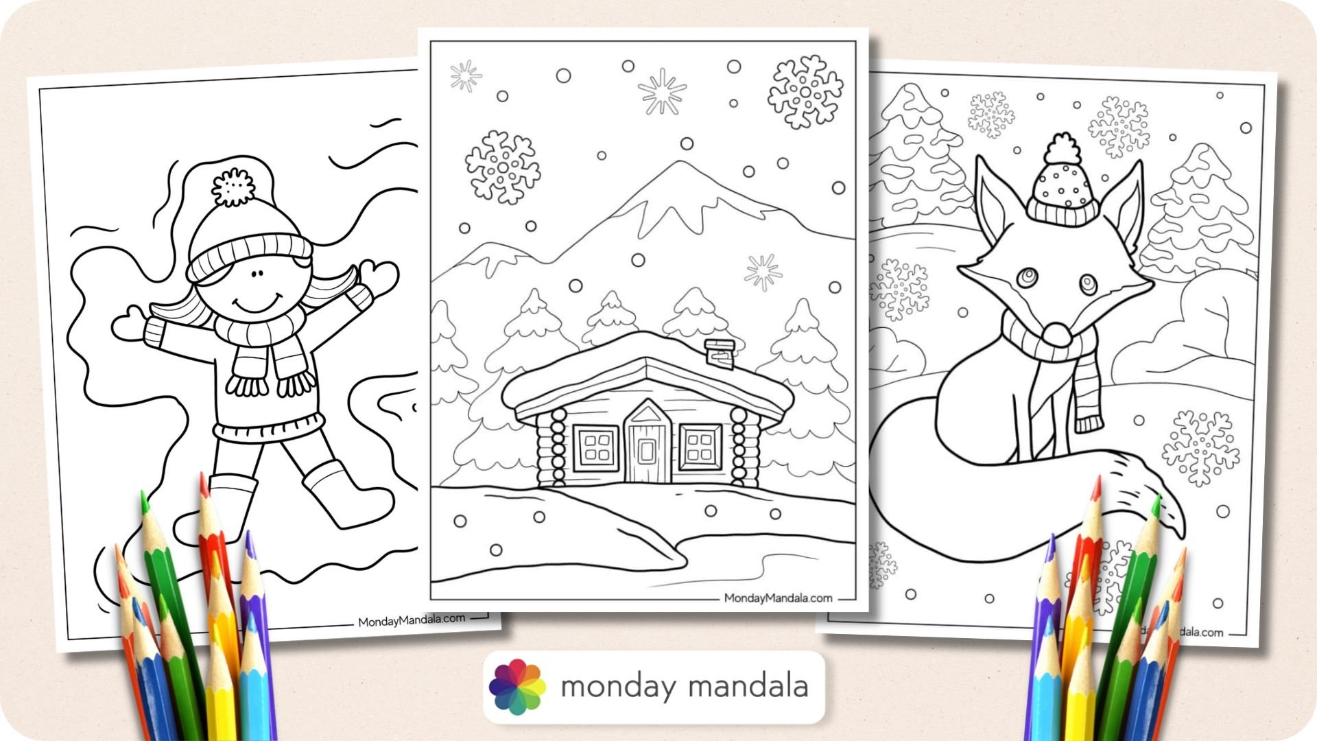 free printable winter coloring sheets