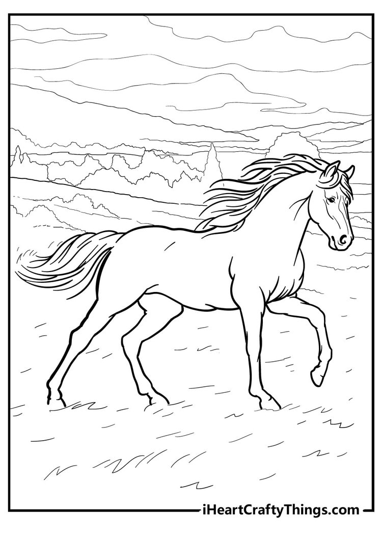 printable coloring horse