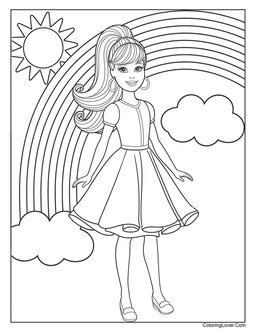 barbie color pages printables
