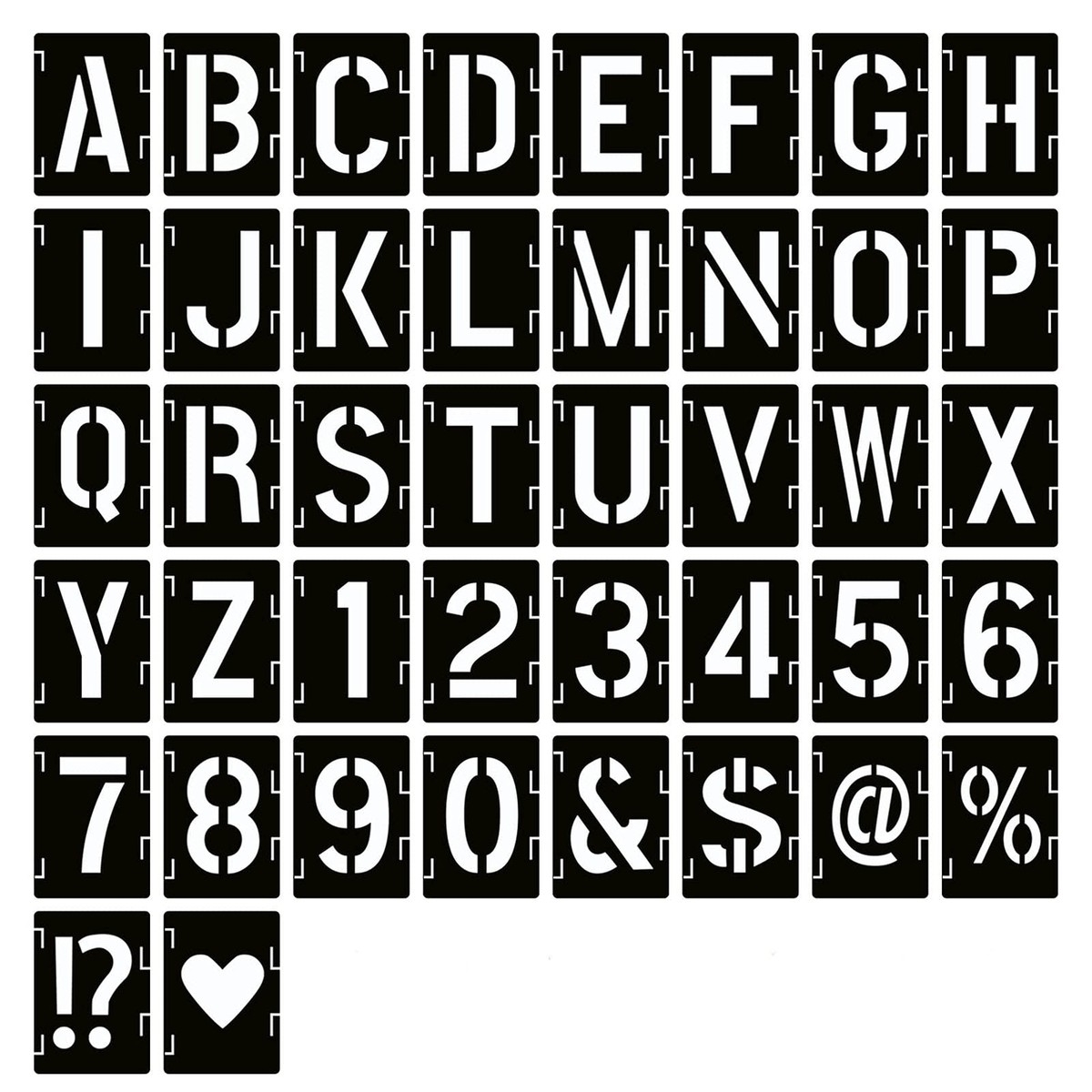 7 Inch Letter Stencils Symbol Numbers Craft Stencils 42 Pcs Reusable Alphabe EBay