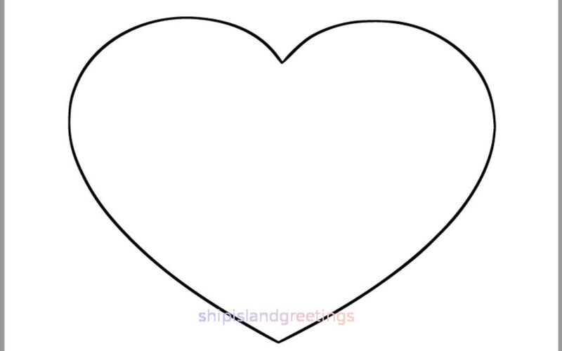8 5 Inch Heart Printable Template extra Large Heart Cutout valentines Day diy Valentines kid Crafts classroom Valentine printable Heart Etsy