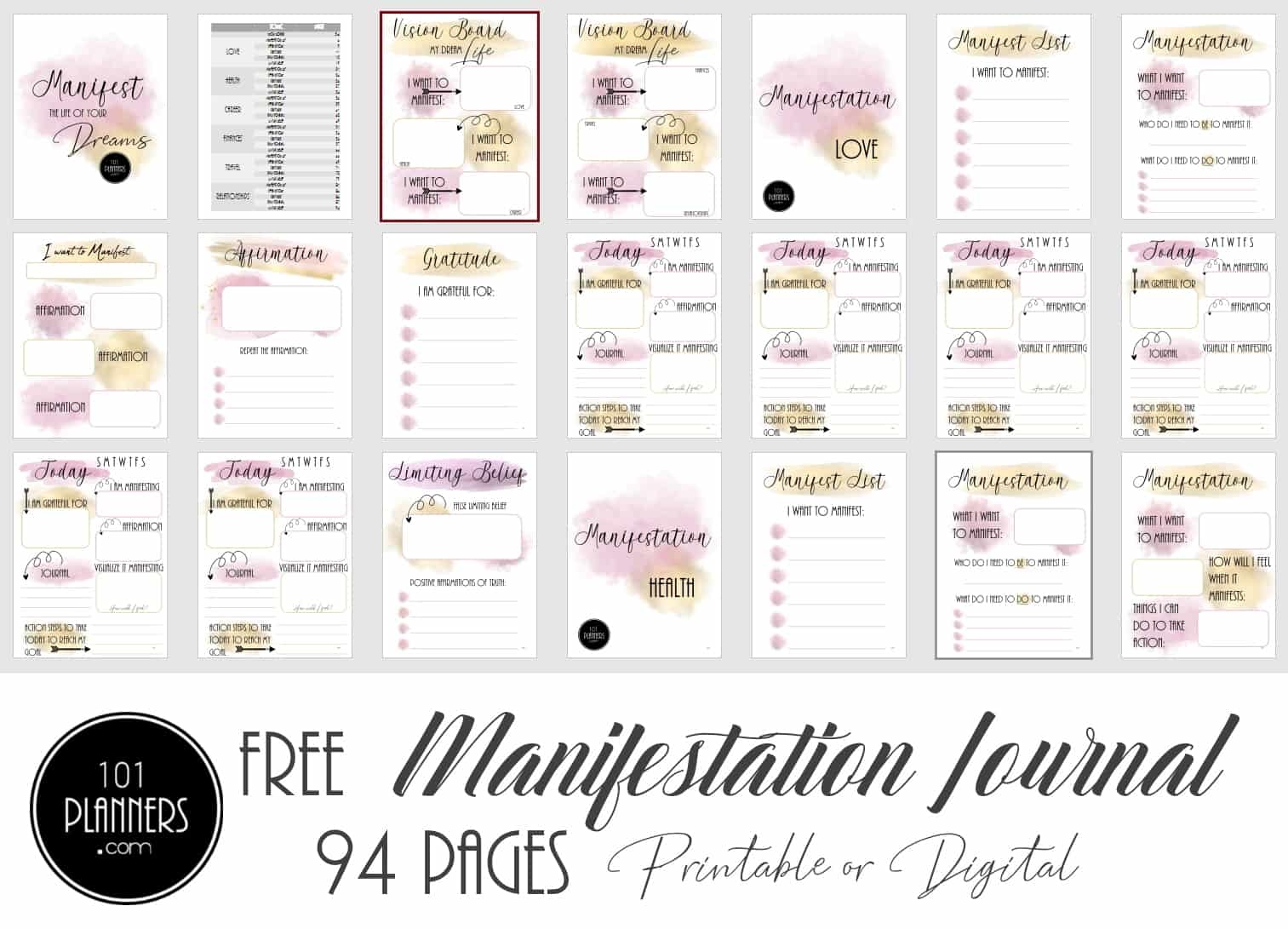 8 FREE Manifestation Journal PDF Templates Instant Download 8 FREE Manifestation Journal PDF Templates Instant Download