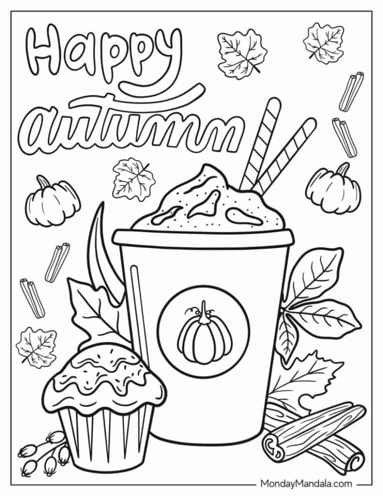 printable autumn coloring