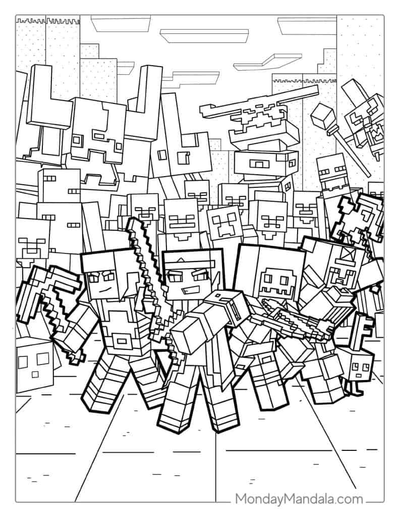 free printable minecraft coloring sheets