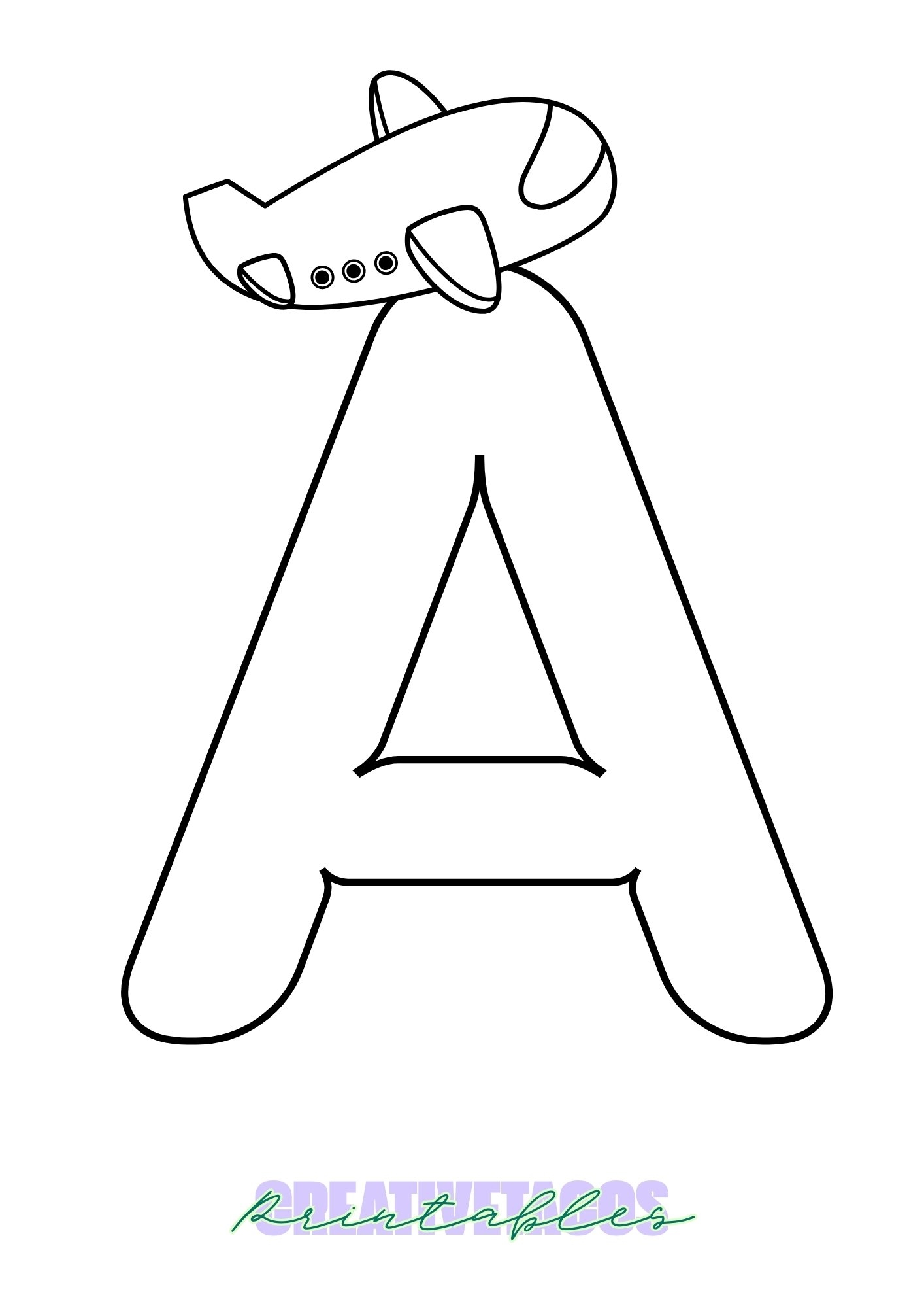 printable bubble letter a
